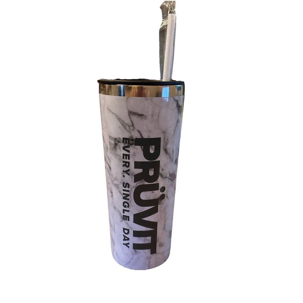 Maars Roadie 22oz Stainless Steel Double Wall Tumbler Marble Print Pruvit Logo